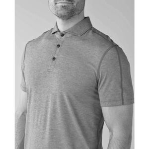 LULULEMON - Evolution Polo Short Sleeve Shirt in Heathered Grey - XL